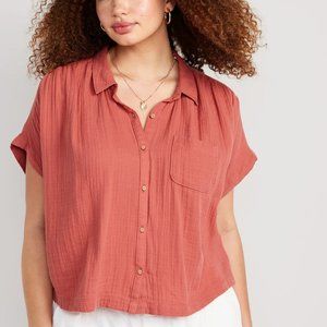 V-Neck Dolman-Sleeve Blouse